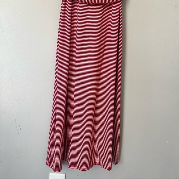 Rolla Coster Jersey Knit Shirt Dress Red White Stripe Medium Coastal Modest - Picture 10 of 12
